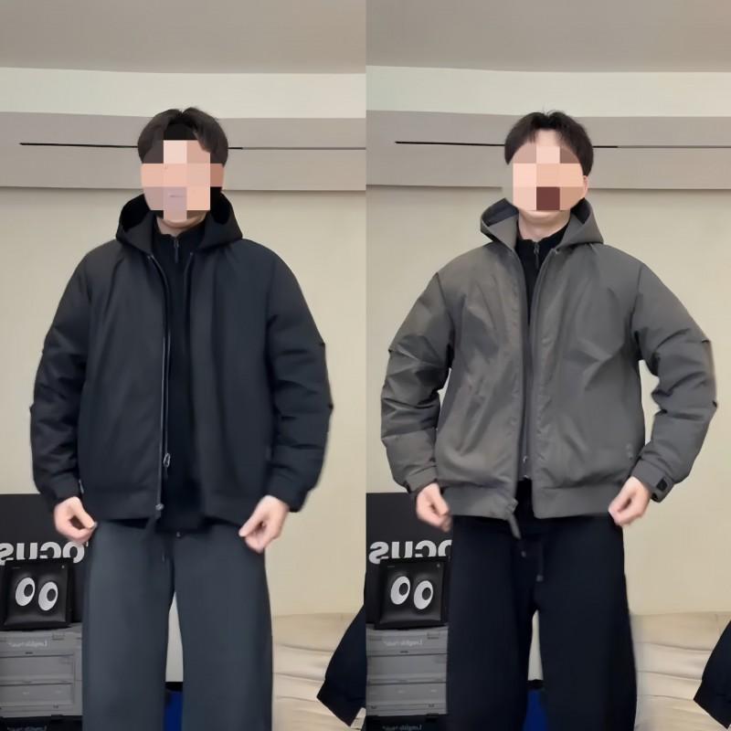 Herren einfarbige Kapuzen-Baumwolljacke Warmer Freizeit-Wintermantel Mode Vielseitig Lockerer Schnitt