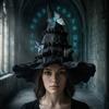 Tall Pointed Cone Top Halloween Hat Gothic Ruched Masquerade Cap Lolita Witch Hat  Masquerade Ball