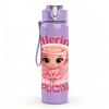 1PC Ballerina Puccina Slogan Print 750ml Color Plastic Sports Water Bottle Leakproof Flip Straw Lid Suitable for Sports Office Home Use