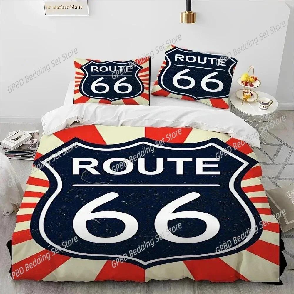 Historic Route 66,Mother Road 3D NEW Duvet Cover Pillowcase Bedding Set Adult Boy Girl Bedroom Decoration Single Double Large