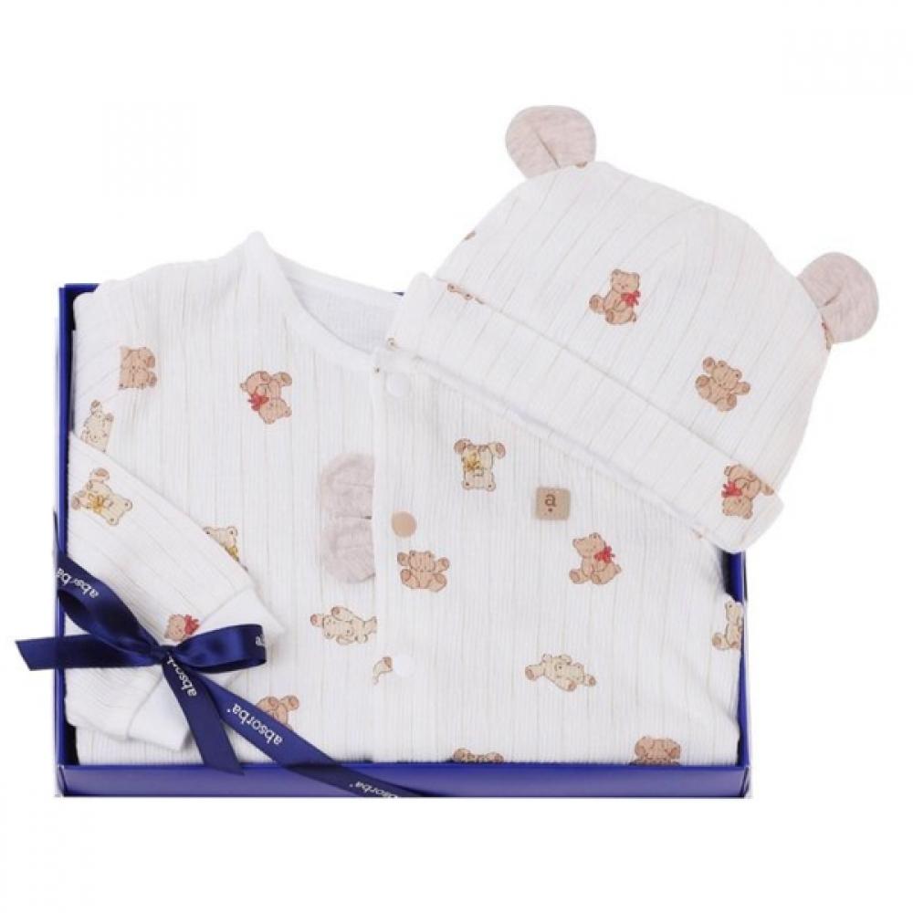 Absorba Body Suit + Hat Set A1110624 White Ivory BACK IVORY/75(3-6M)
