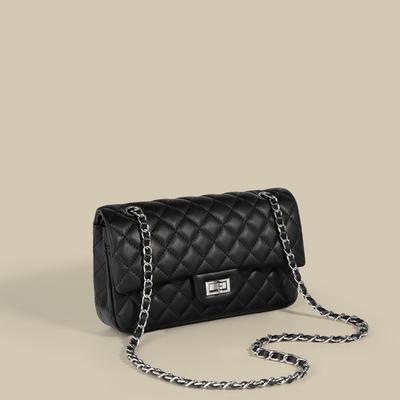 Borsa stile Xiaoxiangfeng in pelle di pecora a strato singolo 2025 nuova borsa da donna in pelle borsa a tracolla messenger testurizzata borsa a tracolla con catena a diamante