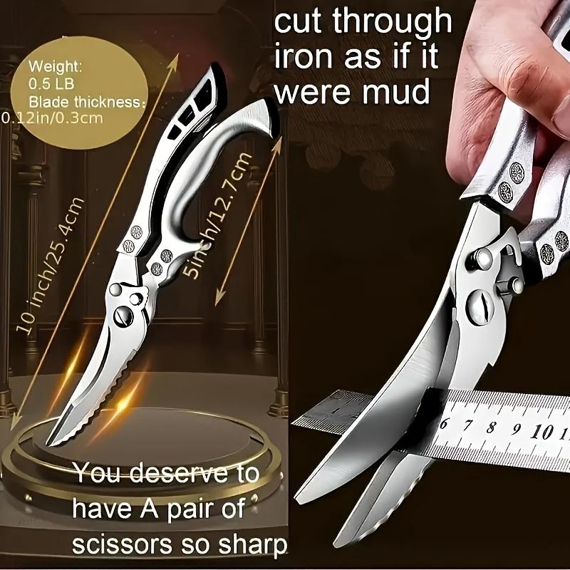 Professional Stainless Steel Kitchen Scissors Heavy Duty Poultry Shears for Cutting Bones, Fish Scaling Multi-Purpose Use