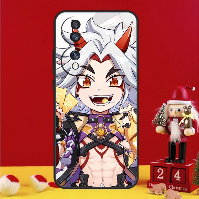Genshin Impact Arataki Itto Case For Honor Magic 5 6 7 8 Pro Honor 200 400 50 70 90 Lite X8b X8c X9a X9b X9c Win RT Cover