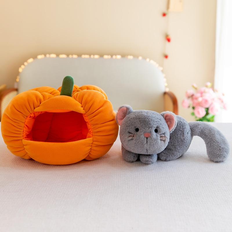 

Милая плюшевая игрушка в виде тыквенного гнезда, креативная собачья будка, кукла для кошечки, кукла для детей, кукла в подарок 25CM（0.22kg）