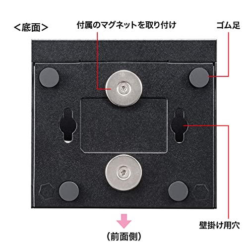 SANWA SUPPLY Gigabit PoE Extender with Magnet, Up To 100m Extension, AUTO-MDIX Function, LAN-EXPOE2