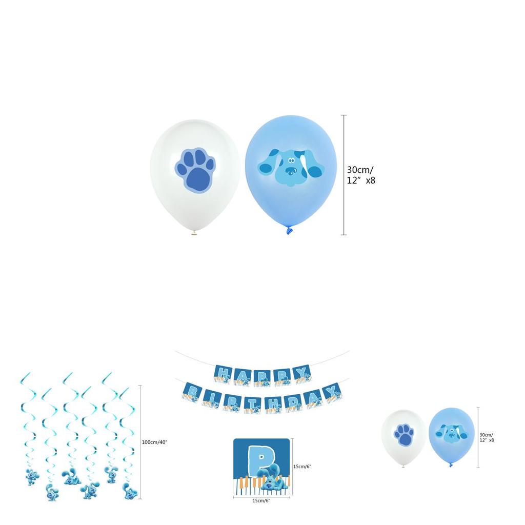 Cheerful Blue's Clues Birthday Party Decoration Set Featuring Colorful Cake Toppers And Swirls