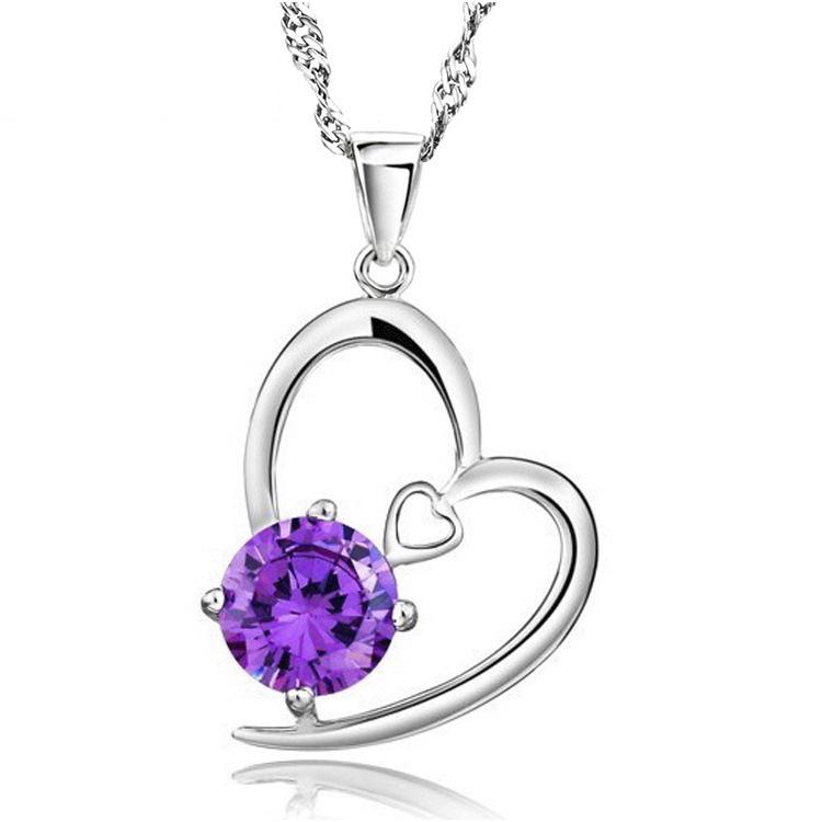 

You in My Heart Korean Fashion Natural Crystal Pendant Necklace