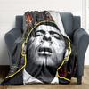 1pc Music Fan Flannel Throw Blanket HD Printed Lightweight Soft Warm All Season Blanket for Sofa, Bed, Travel, Camping Machine Washable