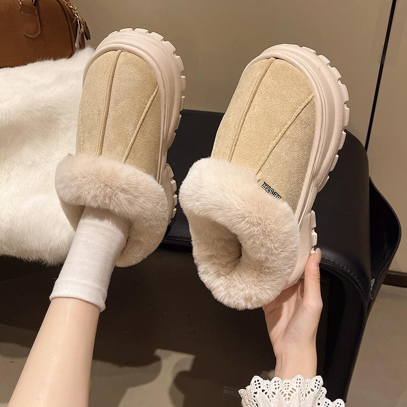 

Женские зимние теплые сноубутсы большого размера с меховым голенищем, подкладкой с утеплителем, ботильоны до щиколотки, цельномеховые, нескользящие, для пеших прогулок, спортивные, хлопковые ботинки 40/41