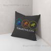 Triathlon Swim Bike Run Tri Life Pillow Case For Sofa Decor Car Office Room Printing Cushion Cover Decorations and Protector