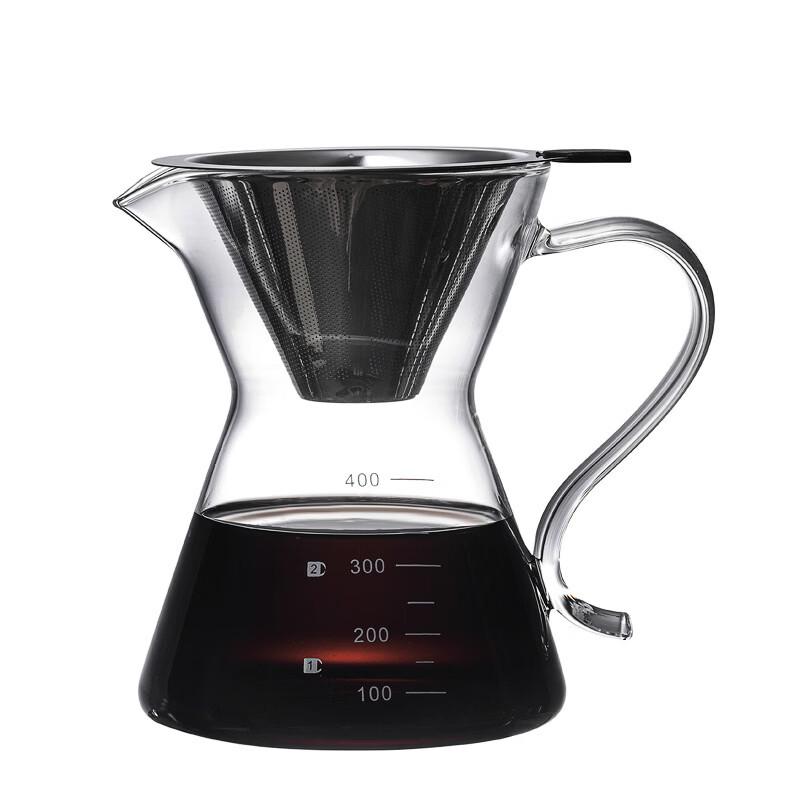 TLXT 400ml Glass Hand-pour Coffee Pot
