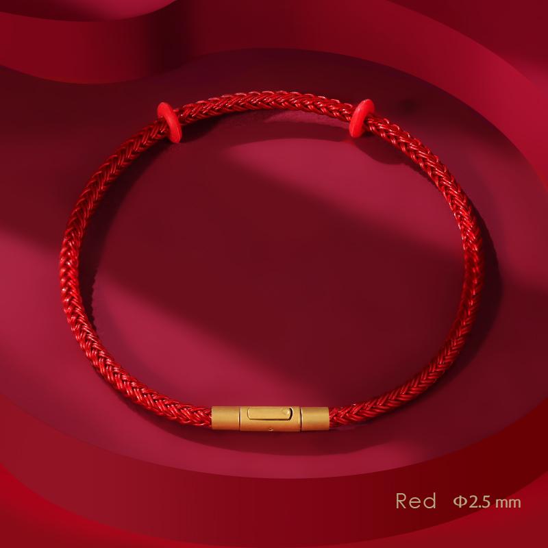 

Simple Style Good Luck Red Leather Bracelet For Unisex Grade 2mm DIY Beaded Stainless Steel Thin Bracelet Female Fashion Jewelry 17cm