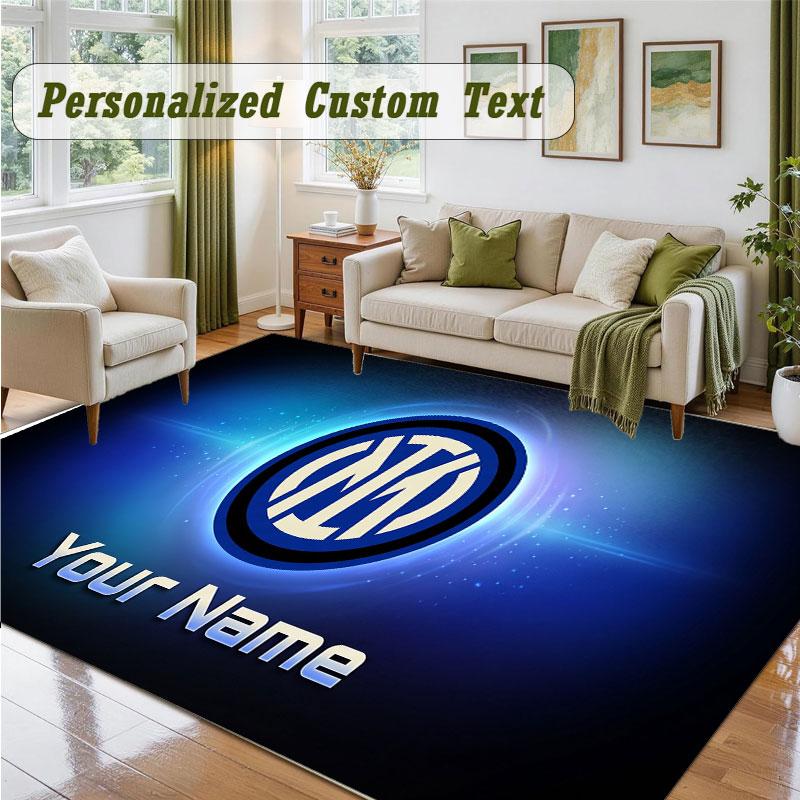 Crystal Velvet Square Rug Custom NameInter Milan Pattern Non Slip Home Floor Decor Rug