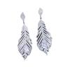 Elegant Zircon Feather Earrings - Stylish Silver Needle Design for Women