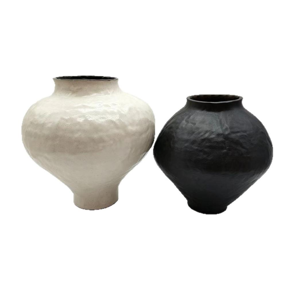 Wabi-Sabi Retro Ceramic Vase - Chinese-Style Vintage Flower Arrangement Ornament for Living Room or Tea Room
