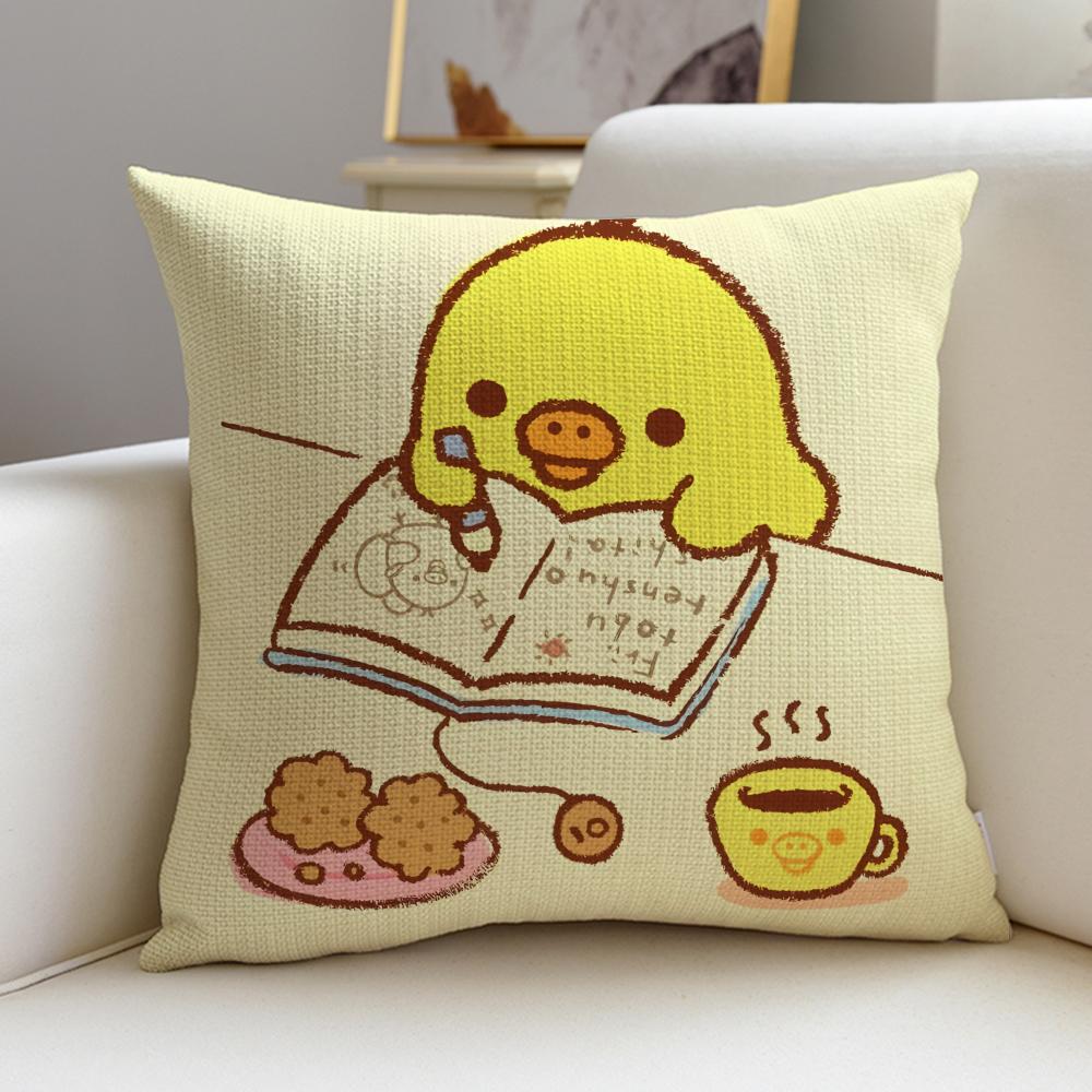 Bright KKiiroitoriS Cushion Cover Breathable and skinfriendly linen pillowcase square removable and washable cushion