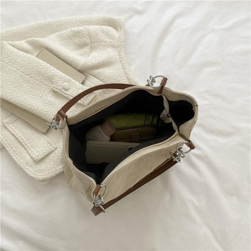 Vintage Nákupní taška Trendová Móda Dámská Jednoruční Kabelka Taška přes Rameno Velkokapacitní Nubuková Nákupní taška Ideální pro Každodenní Použití