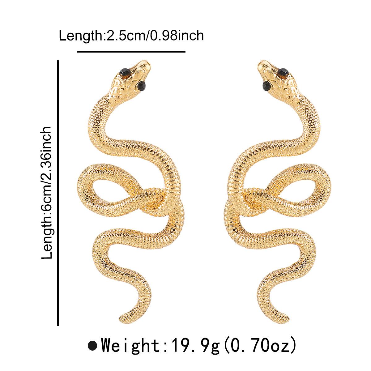 

Retro Design Snake Personalized Earrings ZA Light Luxury Temperament High-end Alloy Earrings золотой