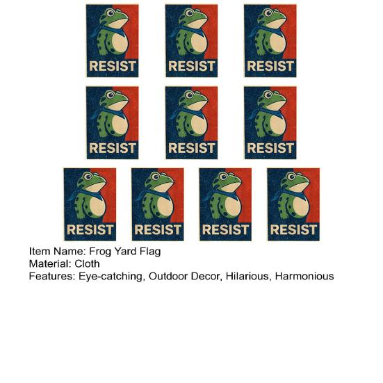 10 Pcs Resist Portland Frog Yard Flag Frog Protest Garden Flag Hilarious Outdoor Banner