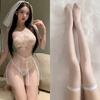 Large Size Sexy Playful Cute COS Bridal Uniform Set Perspective Suspender Breast One-piece Underwear