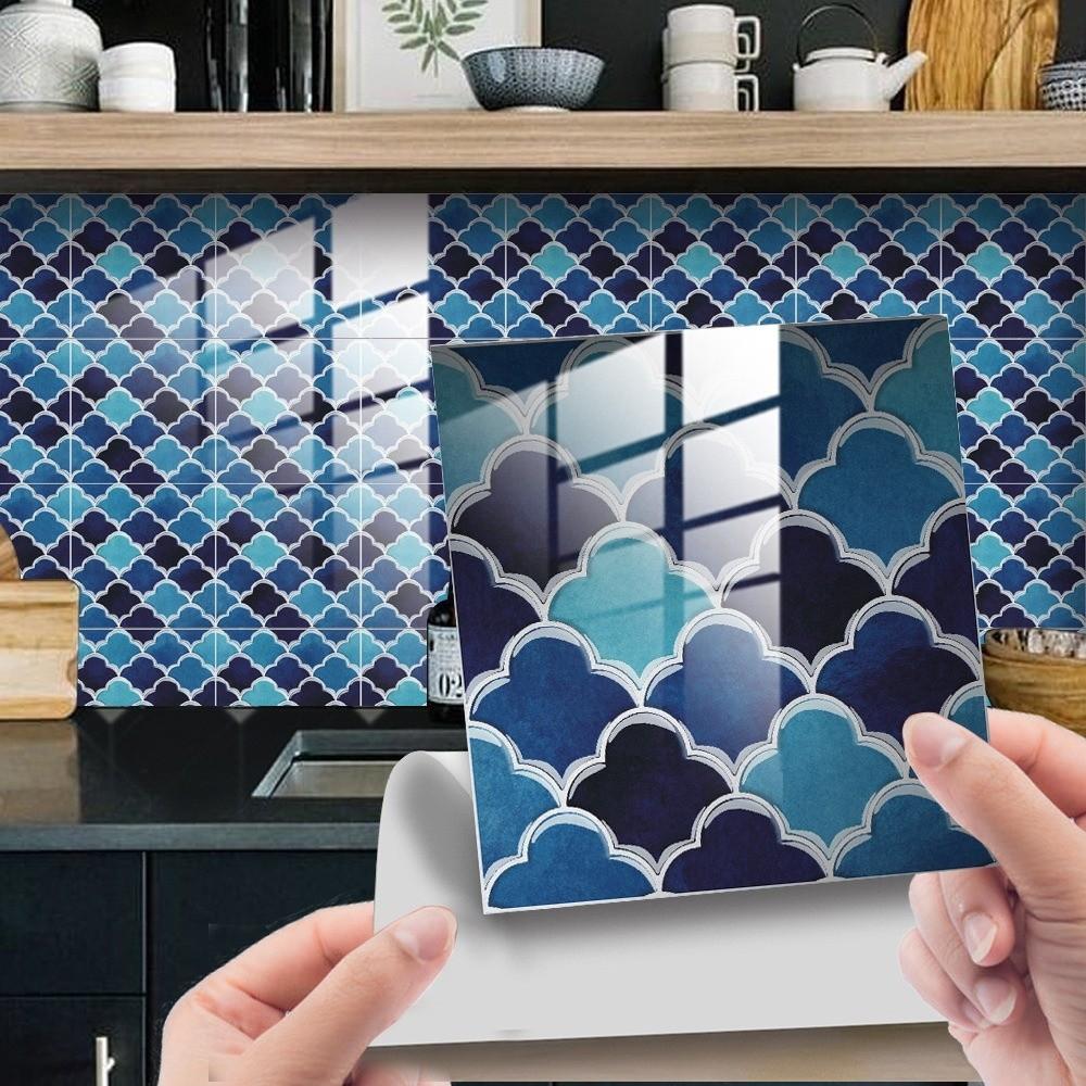 10Pcs 15*15cm Tile Stickers Waterproof Art Wall Decal  Living Room Wall Sofa Background