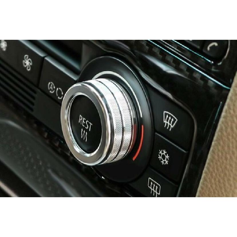 Silver Aluminum Central Console AC Knob Cover Trim For 2005-12 BMW 3-Series E90