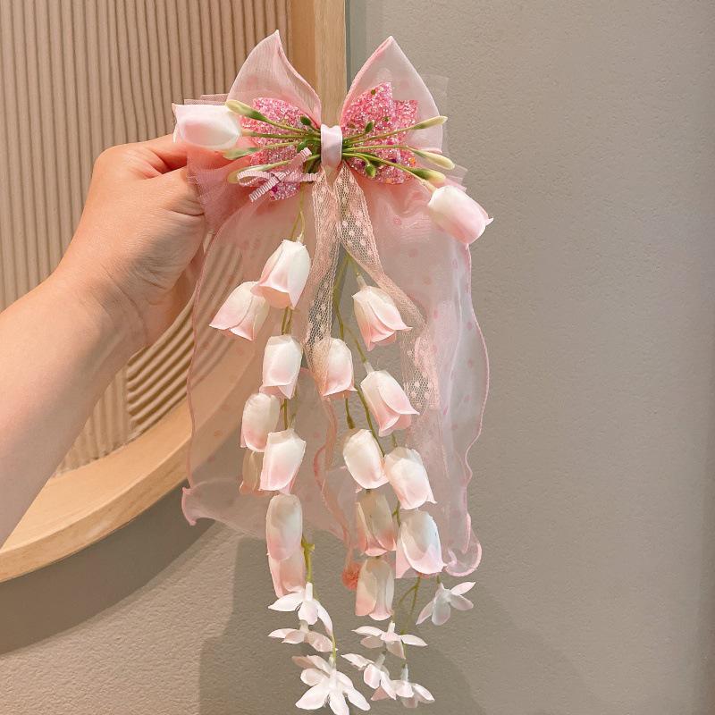 Lily Large Bow Flower Hair Clip for Girls – Ancient Style Accessory
