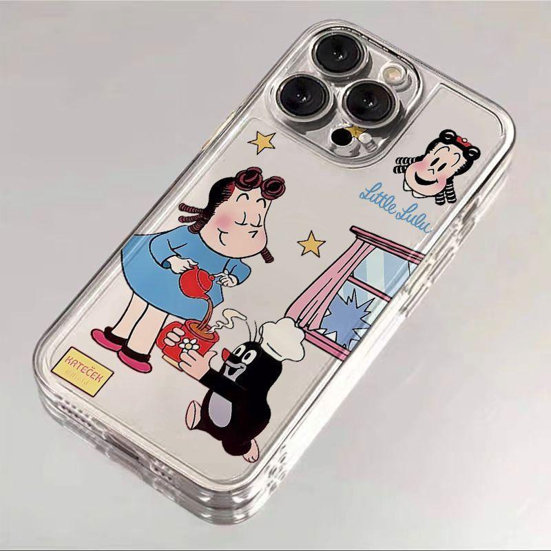 Cute Little Lulu Phone Case For IPhone 16 15 Promax 14 12 11 Plus 13 Mini SE22 Transparent Ultra-thin Silicone Mobile Phone Case