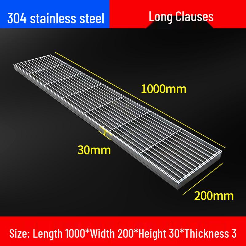 Gitterrostabdeckung aus Edelstahl 304 für Entwässerungsrinnen und Schächte.
