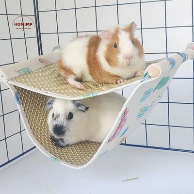 Hamster Hideaway Double Layered Pet Hammock Breathable Cartoon Pattern Cooling Hammock Comfortable Cool Mat Hanging Nest Summer