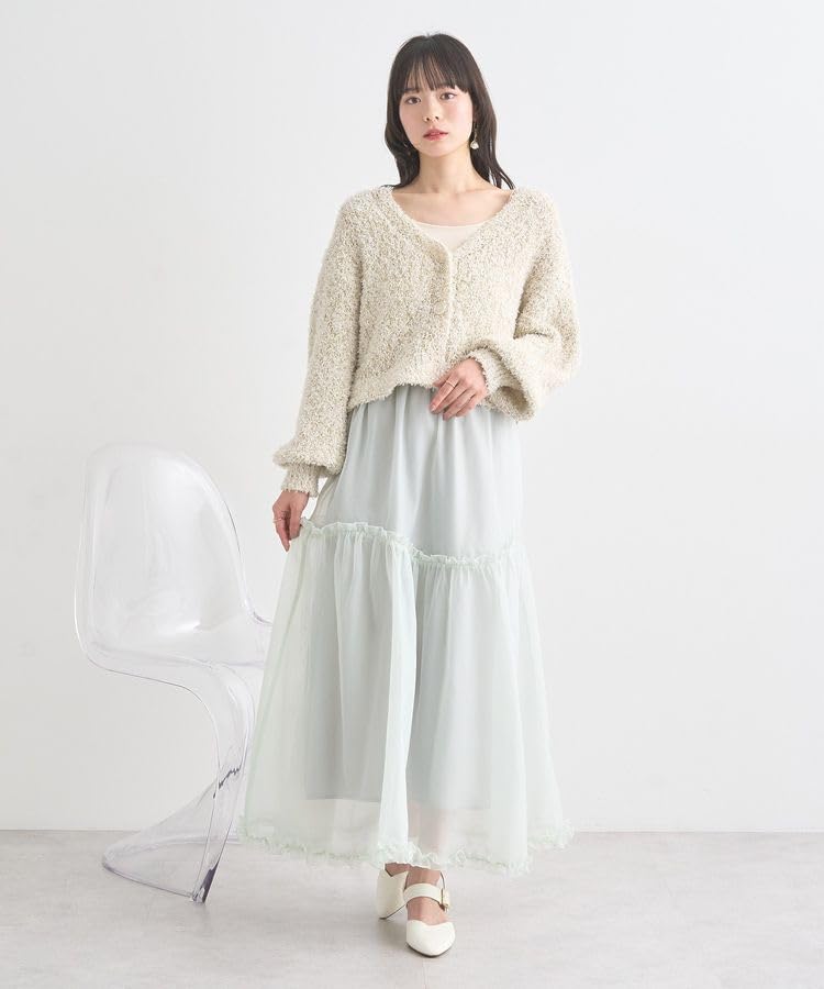 Earth Music Ecology Organza Frill Hem F & Skirt, Skirt, Women's, 01000161800, Mint,