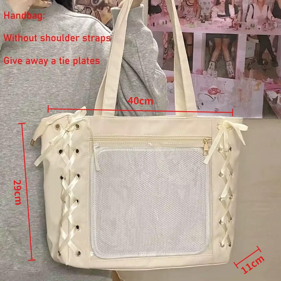 Spicy Girl Cool Ita Bag Large Capacity Transparent Pain Layer Crossbody Bag Love Chain Ulzzang Shoulder Bag Handbag