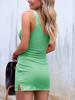Summer Women's Dress New Thread Tie Mini Dress Casual Solid Color Women's Wear