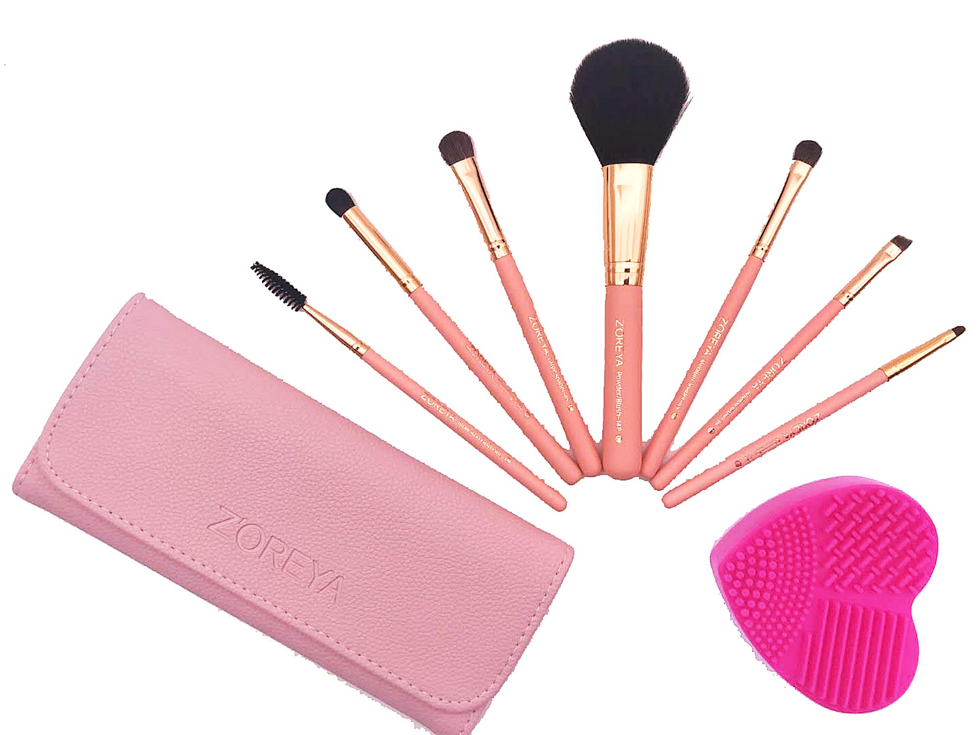 

Cute makeup brush set with a dedicated makeup pouch pink 10-piece (7 brushes)