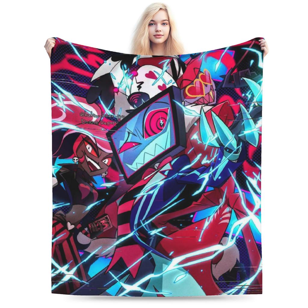 Comfort Hazbins Els Season 2 Blanket Accessories Home Decorative Blanket Throw Lightweight Coral Fleece Plush For Outdoor