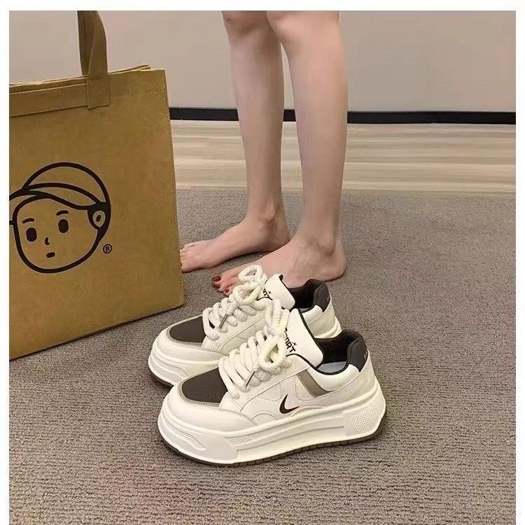 Spring Autumn Chunky Women Casual Shoes Fashion All-match Student White Sneakers High Quality Comforts Increased Vulcanize Shoes