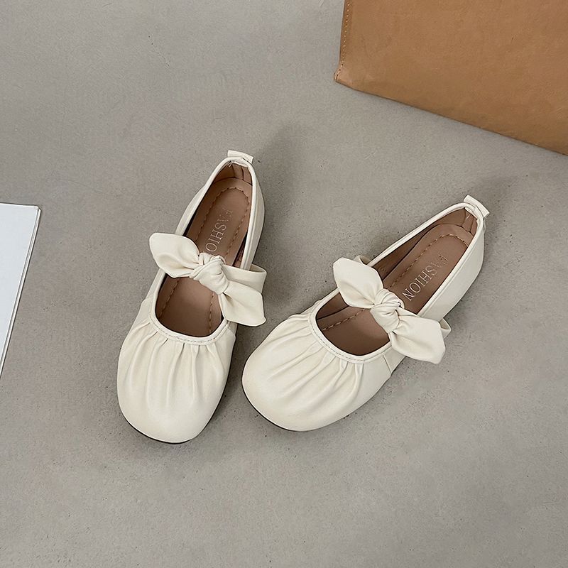 

Туфли-лодочки на плоской подошве женские летние новые модные универсальные с мелким вырезом ленивые туфли на один шаг 40 бежевый