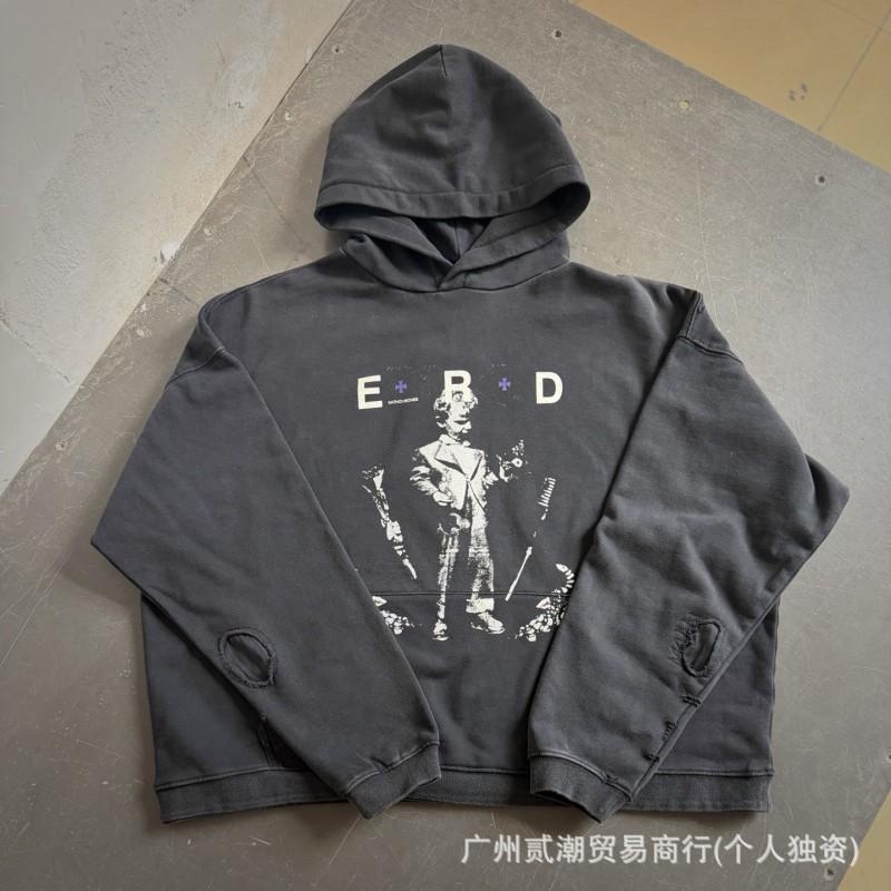 Felpa con Cappuccio Grafica Vintage ERD Uomo Donna Oversize Streetwear Felpa Autunno Casual
