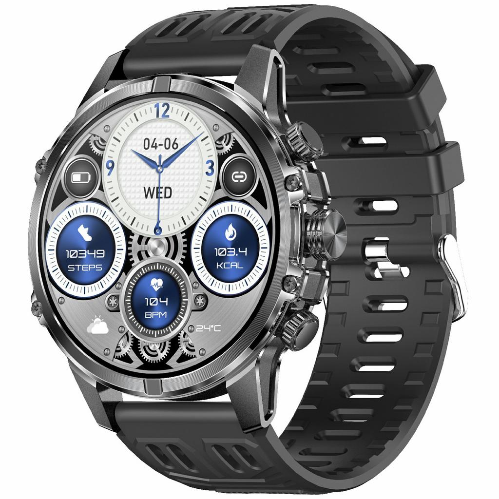 CF53 Smart Watch Bluetooth-compatible Call Smartwatch Fitness Tracker with LED Flashlight, Silicone Strap