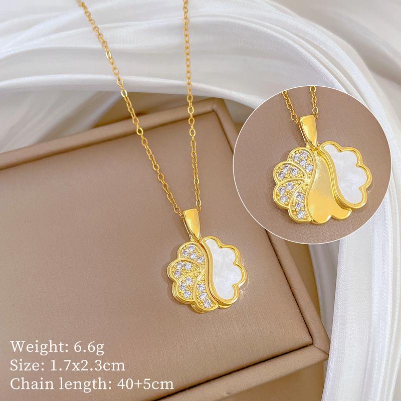 Multi-Element Style Copper Micro-Inlaid Necklace Combination Female Real Gold Electroplated Exquisite Collarbone Chain