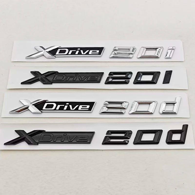 3D ABS Chrome Black Car Letters Logo XDrive 20i 20d Badge Rear Trunk Emblem Side Door Sticker Decals For BMW XDrive Accessories Af2