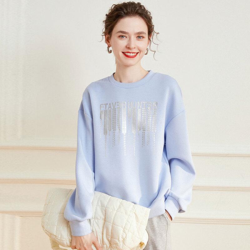 Women's Loose Fit 3D Letter Print Sweatshirt