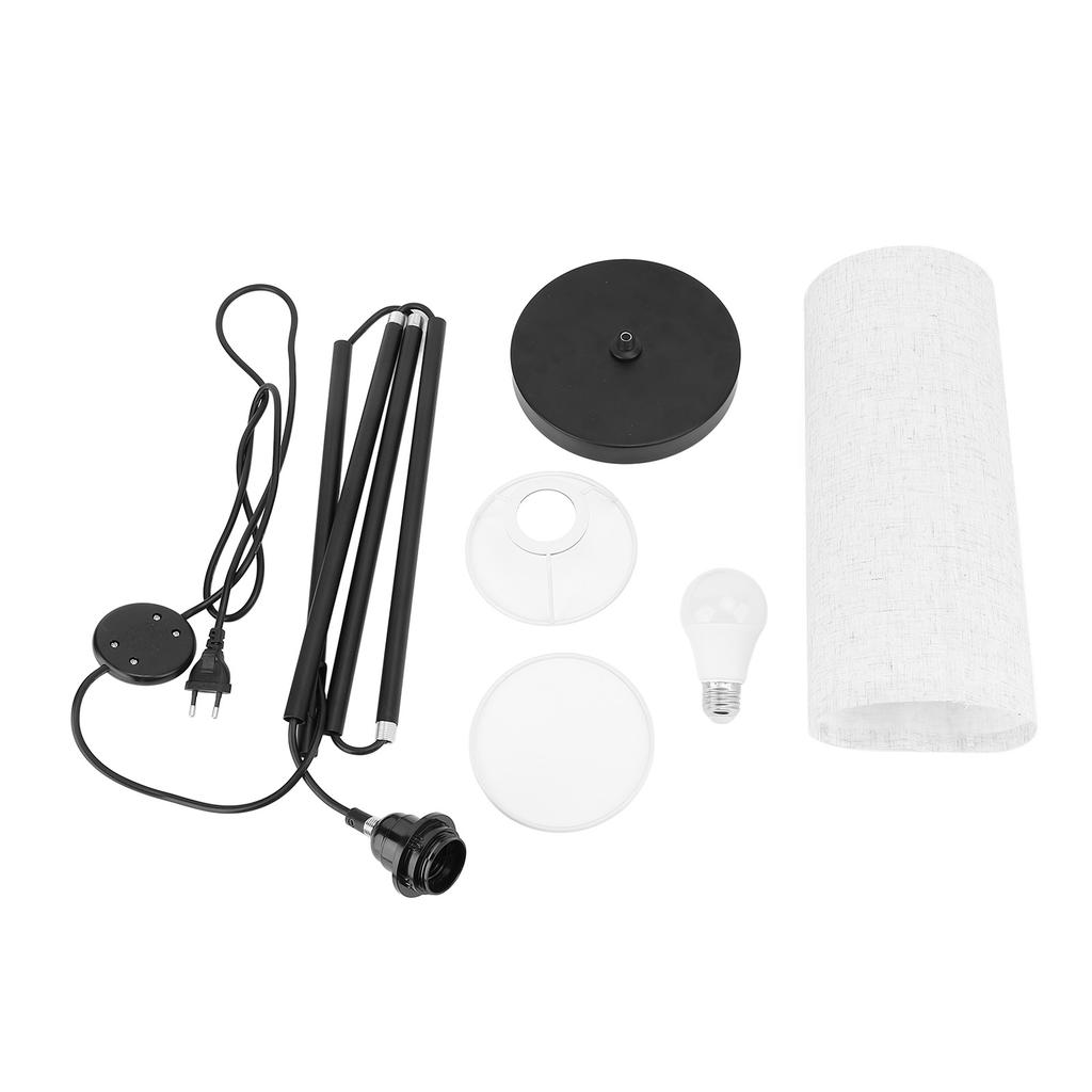 Floor Lamp with Linen Lampshade Iron Modern Minimalist Standing Lamp with E26 Bulb Foot Switch for