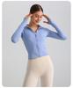 European & American Zipper Yoga Jacket - Quick-Drying, Slimming, Long Sleeve Fitness Top for Women