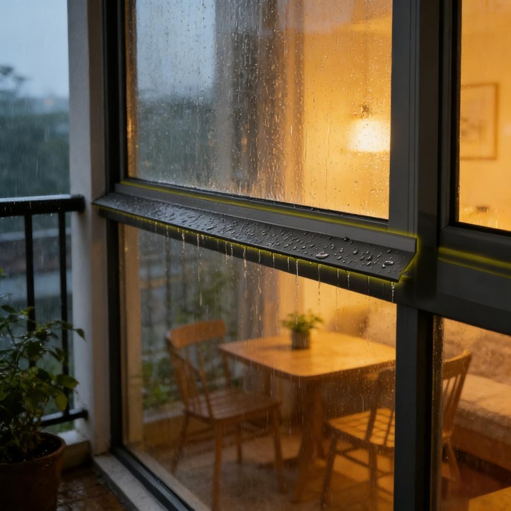 1pc 1mX43/50mm Window water blocking strip, household window rainproof board, window edge water guiding sealing strip