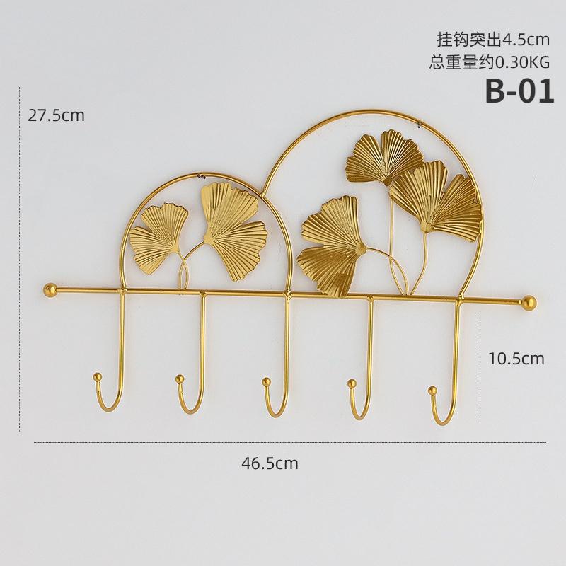 Schmiedeeisen Haken Wandmontierter Schlüsselaufbewahrungshalter Eingang Veranda Dekoration Wandhaken Mantel Hut Schal Hängehaken Blatt Wohndekor