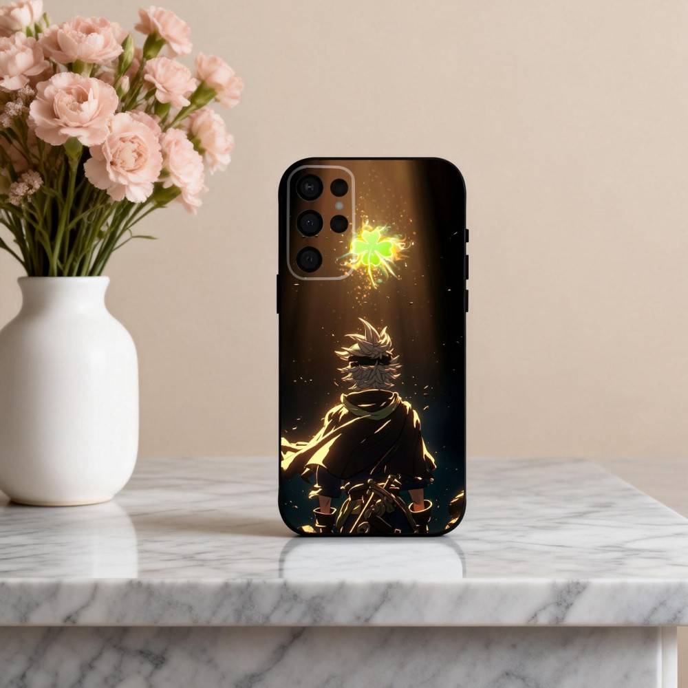 Anime Cool A-Asta B-Black C-Clover  Phone Case For Samsung S25,24,23,22,30,21,10,9,Ultra,Plus,Lite,FE,4,5 G Soft Black Case