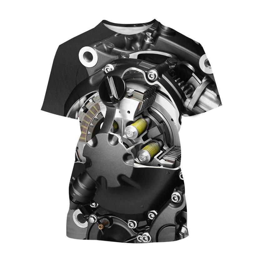 

Автомобильный тяжелый металл с 3d принтом механического двигателя, модные мужские футболки, молодежная футболка с круглым вырезом, повседневный мужской топ с короткими рукавами