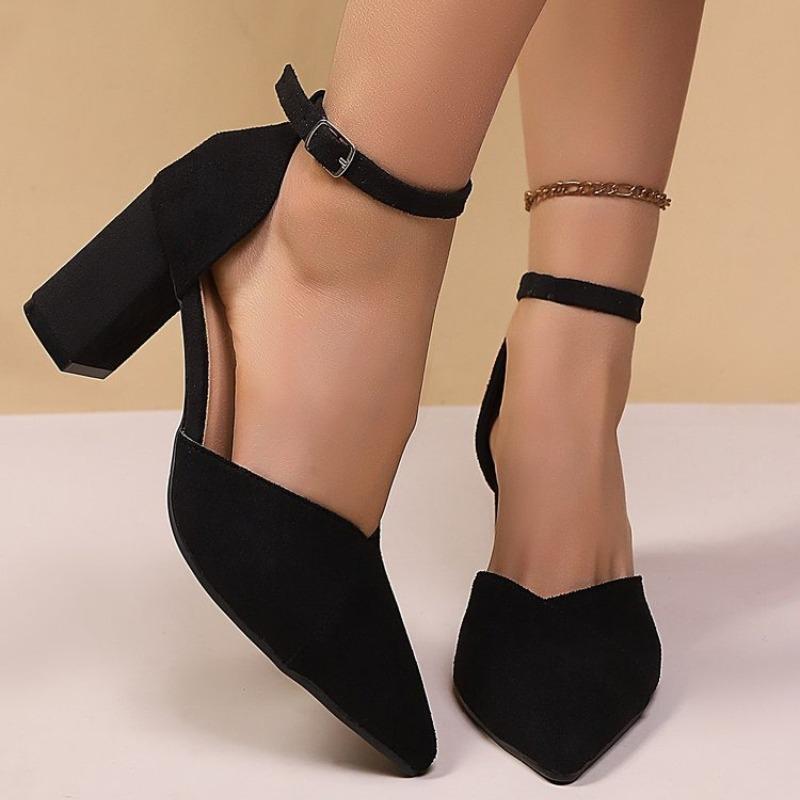 Women High Heels Sandals Pointed To Sexy Shoes 2026 Summer Luxury Brand Dress Chunky Shoes Woman Slippers Fashion